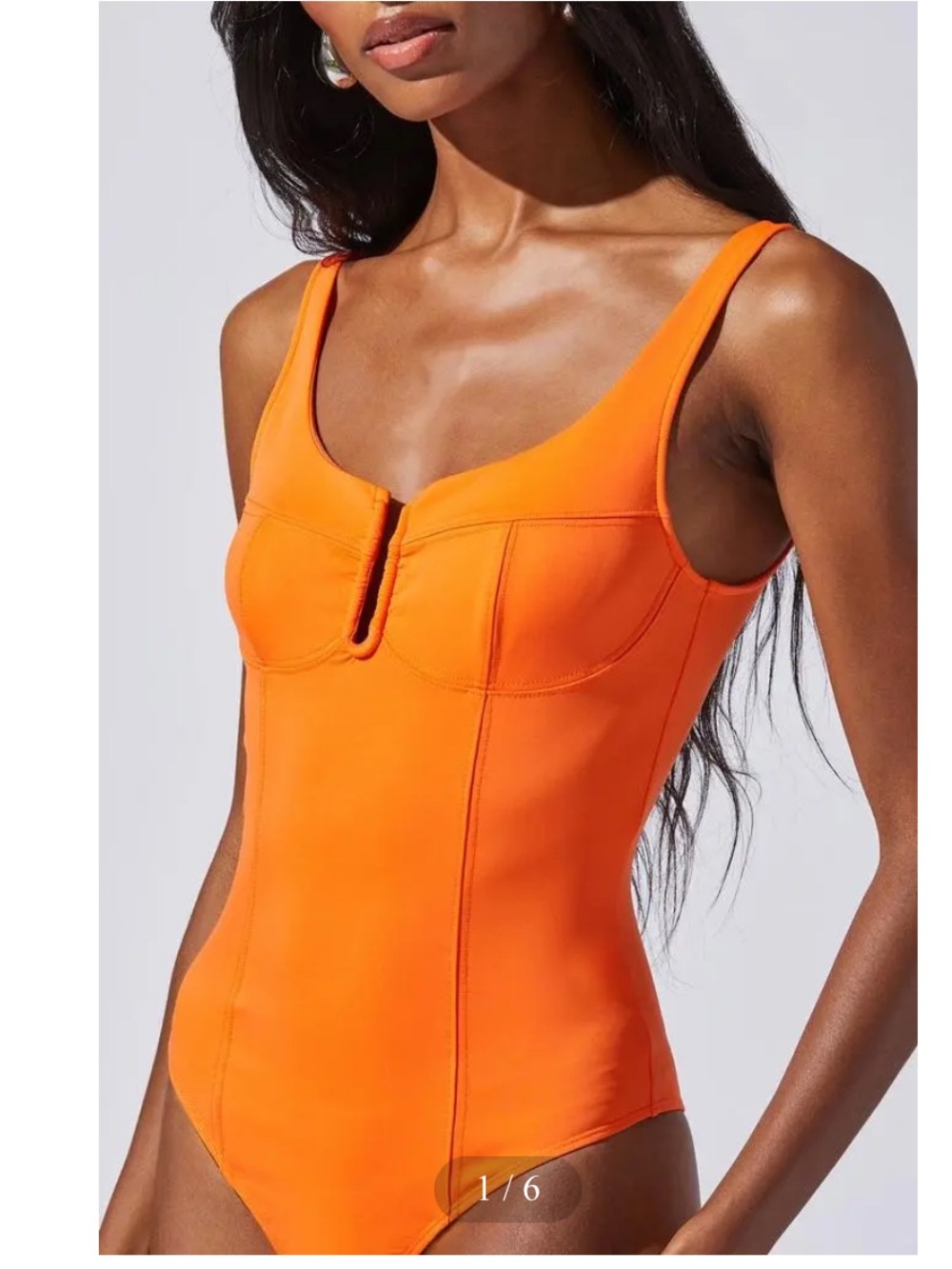 ASTR Vibrant Orange U-Bar Bodysuit